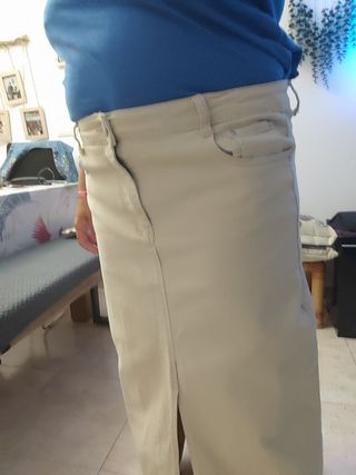Falda vaquera beige XXL - 44