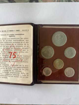 Colección completa monedas prueba 1975 Franco *75