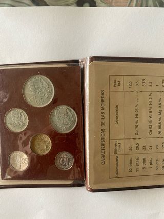 Colección completa monedas prueba 1975 Franco *75