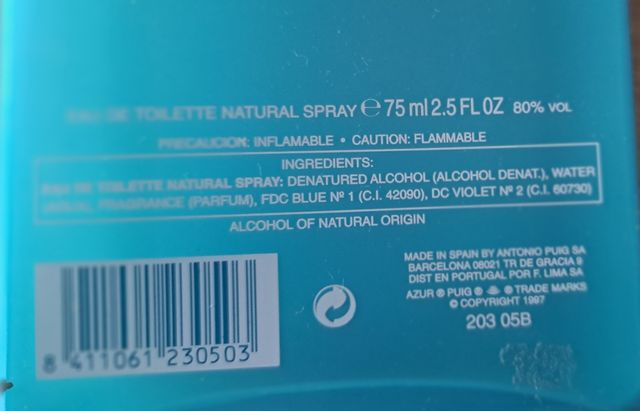 Azur de Puig Eau Fraîche 75ml