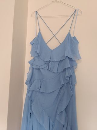 Vestido midi volantes zara talla L