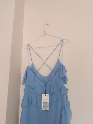 Vestido midi volantes zara talla L