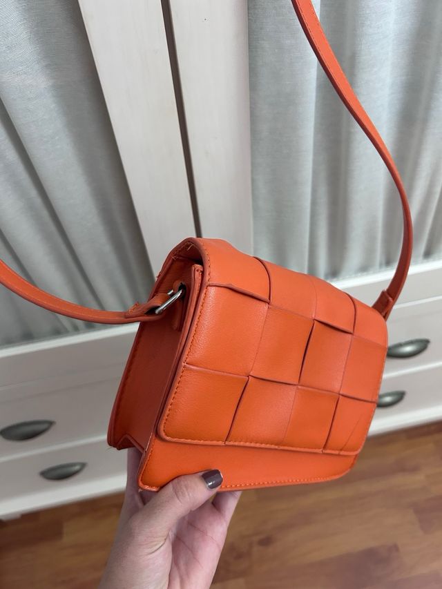 Bolso bandolera tejido naranja