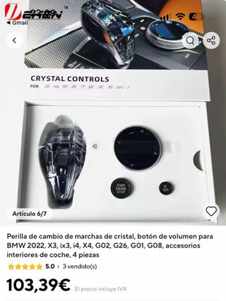 Pomo palanca cambios BMW con logo serie M