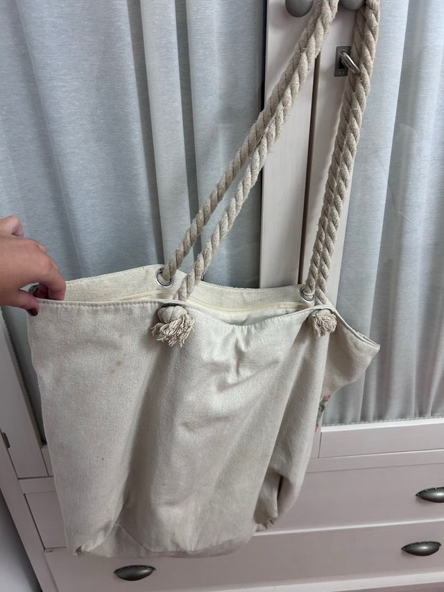 Bolso playa flamingos - Verde/Rosa