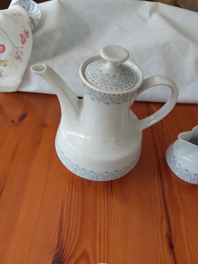 Juego de café vintage Mohasa - azul y blanco