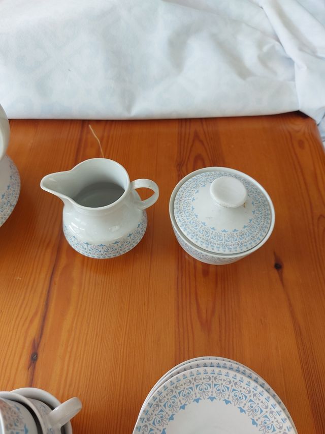 Juego de café vintage Mohasa - azul y blanco