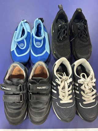 4 pares zapatillas niño - usadas
número:32