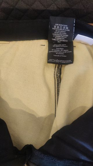 Pantalon moto, vaquero negro.