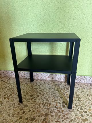 Mesa metal negra - 2 estantes
