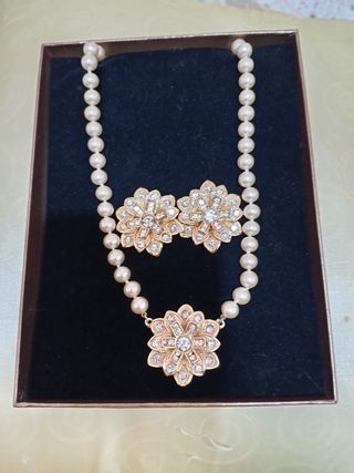 COLLAR PERLAS PENDIENTES 