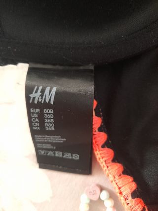 Bikini negro y naranja - Talla L