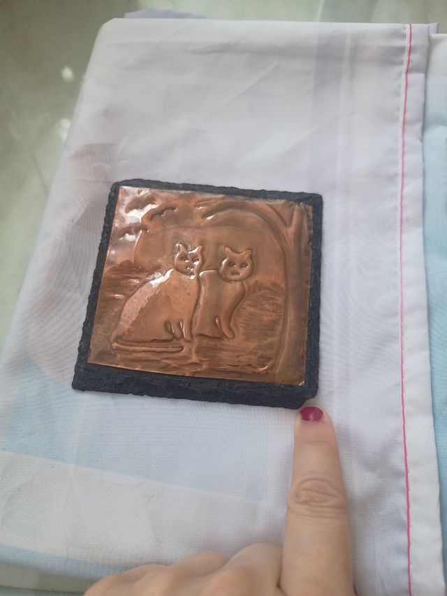 (PRECIO FIJO)Placa de cobre, gatos