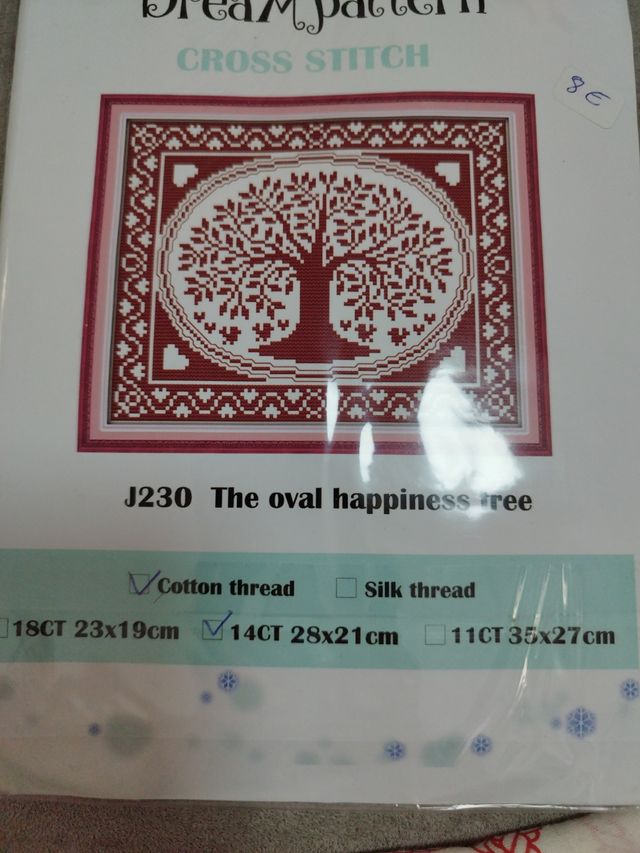 Kit punto de cruz árbol ovalado