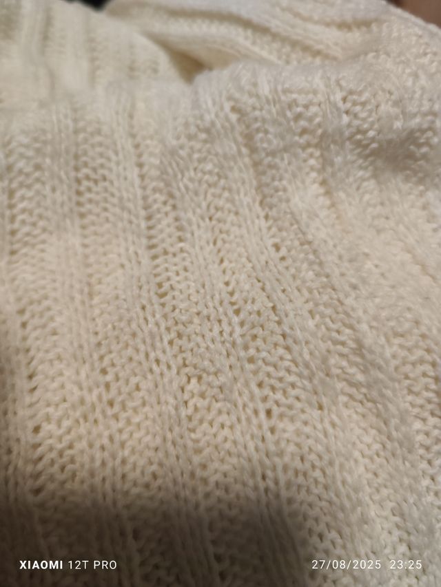 Vestido blanco tejido mujer