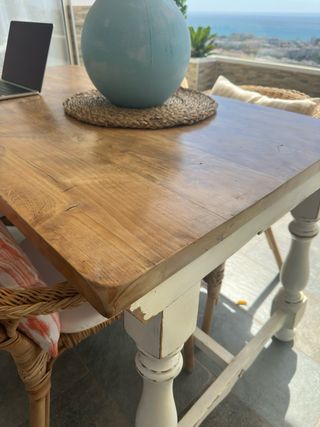 Mesa mallorquina restaurada de madera maciza