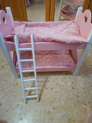 Cama litera muñecas rosa