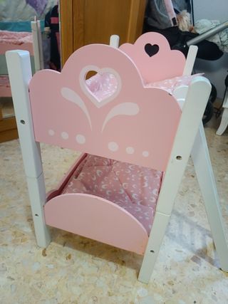 Cama litera muñecas rosa