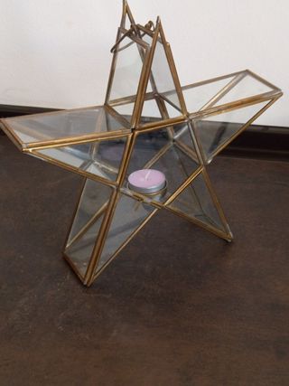 Nuovo portacandele Estrella David - Bronzo e vetro