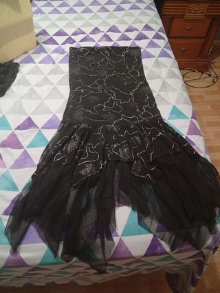 Vestido negro fiesta palabra honor