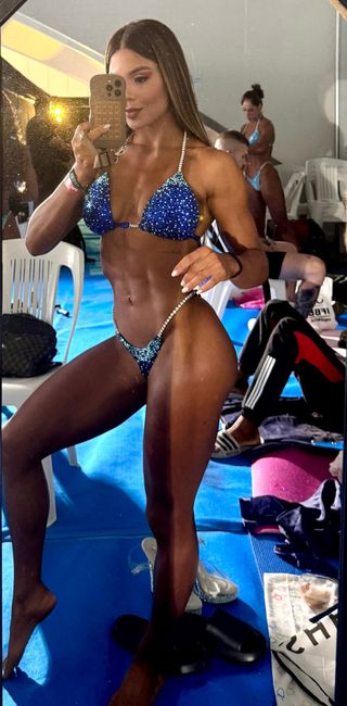 Bikini Competición Azul con Pedrería