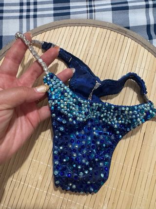 Bikini Competición Azul con Pedrería
