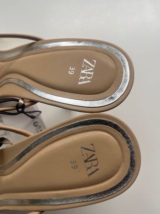 Zapatos Zara beige tacón 39