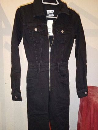 Mono denim Mango negro