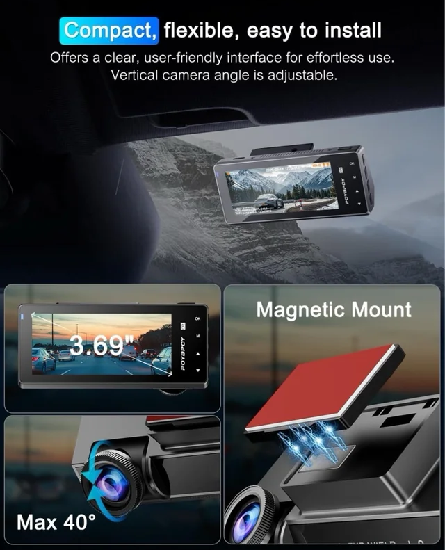 Dashcam 4K WiFi+filtro CPL (admite MicroSD 64 GB)