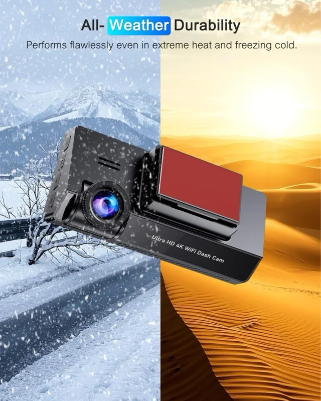 Dashcam 4K WiFi+filtro CPL (admite MicroSD 64 GB)