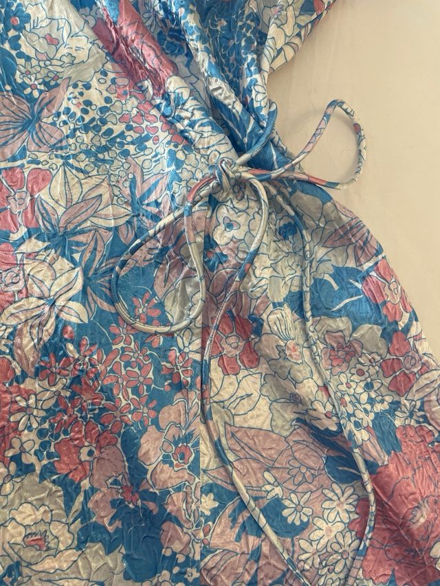 VESTIDO BIMBA Y LOLA FLORAL AZUL Y ROSA MUJER