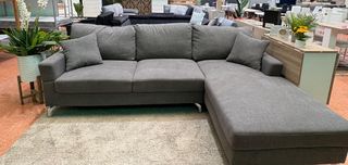 Sofá chaise longue gris