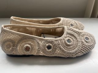 Manoletinas Zara beige 39- Crochet