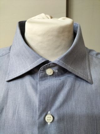 Camicia Uomo Grigio Blu a Righe