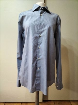 Camicia Uomo Grigio Blu a Righe