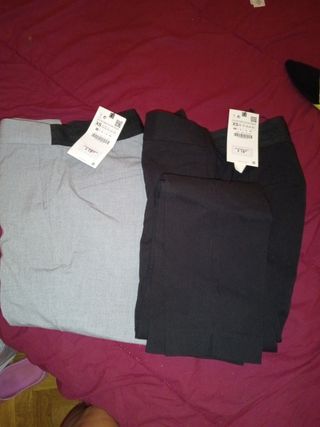 Pantalones Zara XS - Negro y Gris