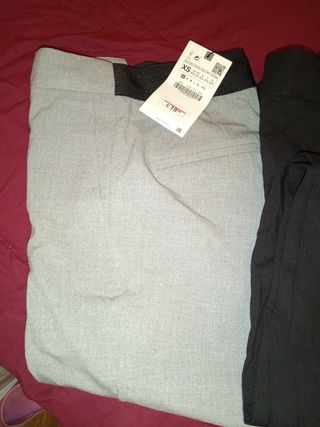 Pantalones Zara XS - Negro y Gris