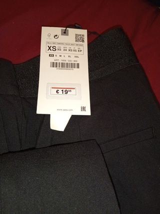 Pantalones Zara XS - Negro y Gris