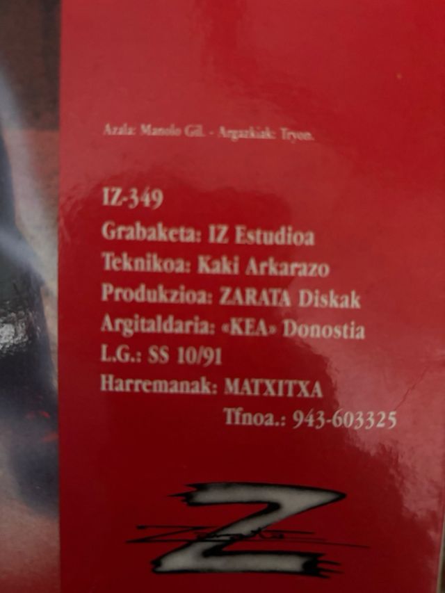 Vinilo SU TA GAR - JaiOtze Basatia