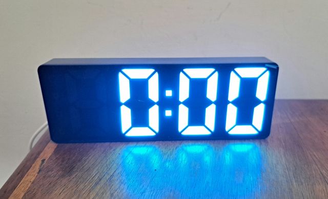 Orologio sveglia digitale LED blu - nuovo