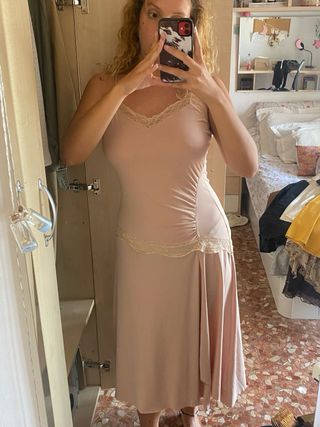 Vestido lencero rosa | Talla L