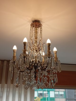 Candeeiro de Cristal Dourado
