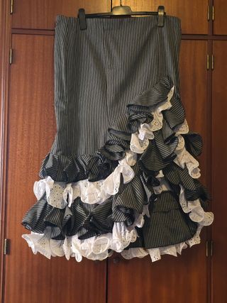 Falda Flamenca - Negra y Blanca