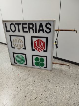 Cartel Loterías antiguo luminoso
