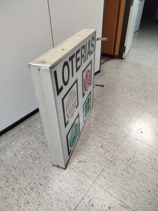 Cartel Loterías antiguo luminoso