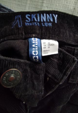 3 Pantalones pana: negro, marrón, gris Talla 40