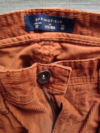 3 Pantalones pana: negro, marrón, gris Talla 40