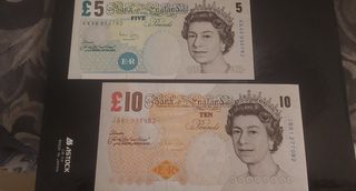 Billetes 5, 10 y  20 Libras - Inglaterra
