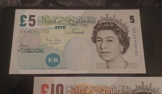 Billetes 5, 10 y  20 Libras - Inglaterra