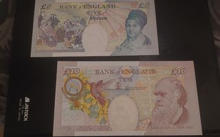 Billetes 5, 10 y  20 Libras - Inglaterra